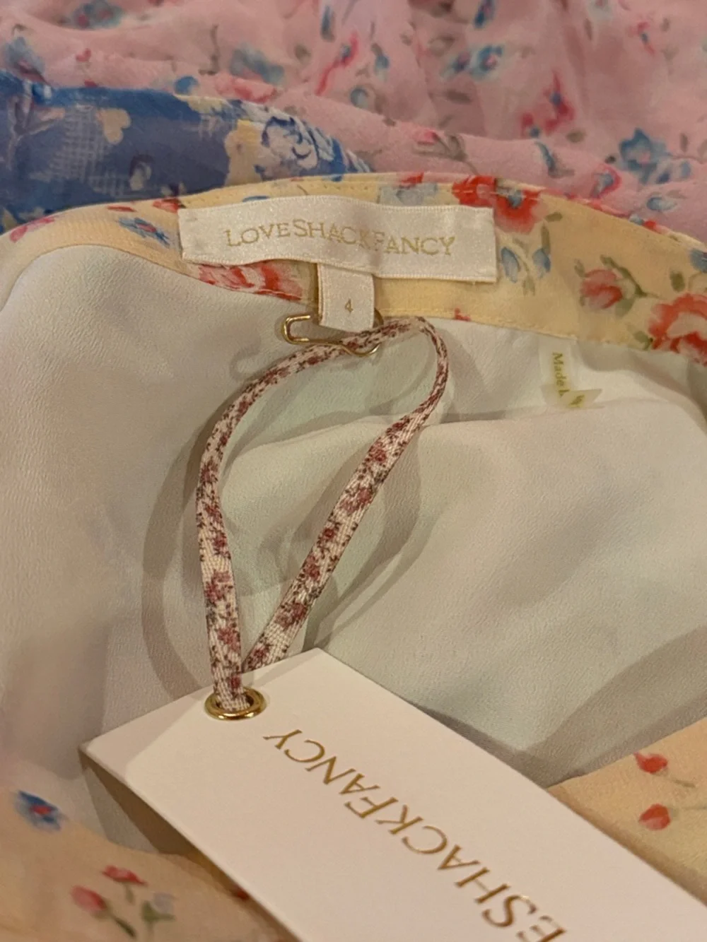 LoveShackFancy Lisette Layered High Low Floral Maxi Skirt Size 4 NWT - Picture 4 of 6